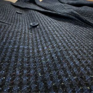 Timothy E Double Breasted Tweed Jacket Nepps Mens 42L Geometric Wool Blend Coat